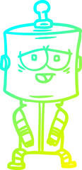 cold gradient line drawing cartoon robot