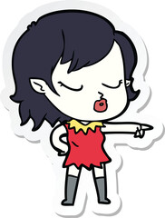 sticker of a cute cartoon vampire girl