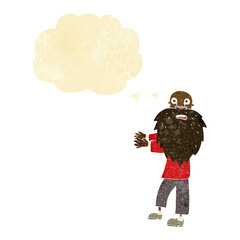 cartoon bearded old man with thought bubble
