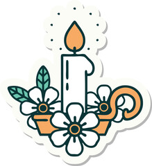 tattoo style sticker of a candle holder