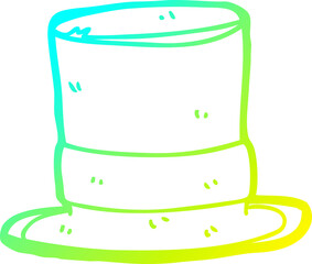 cold gradient line drawing cartoon top hat