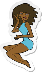 sticker of a cartoon sexy woman