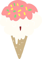 flat color style cartoon ice cream