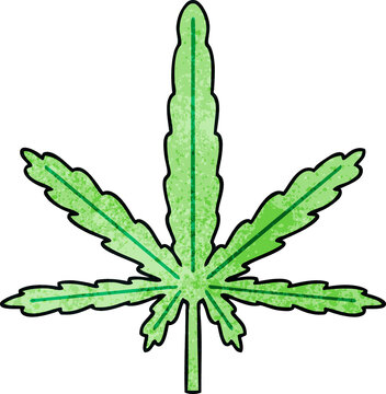 quirky hand drawn cartoon marijuana