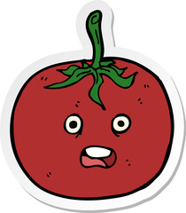 sticker of a cartoon tomato
