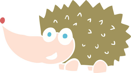 flat color illustration of a cartoon hedgehog