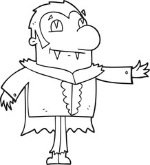black and white cartoon vampire