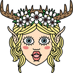 elf druid character face illustration