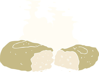 flat color illustration of a cartoon bread