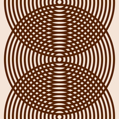 Brown and beige vector graphic of overlapping concentric circles