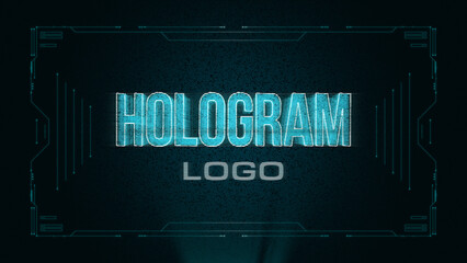 Naklejka na ściany i meble Glitchy Hologram Logo Reveal