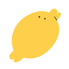 Doodle lemon fruit, cute cartoon icon. Vector illustration isolated on white background