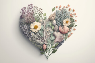 heart made of flowers, Generative AI