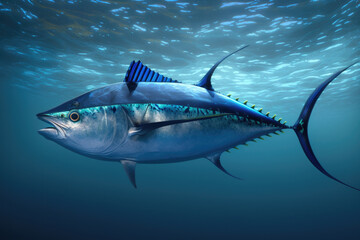 Fototapeta premium Bluefin Tuna created with Generative AI Technology, ai, generative