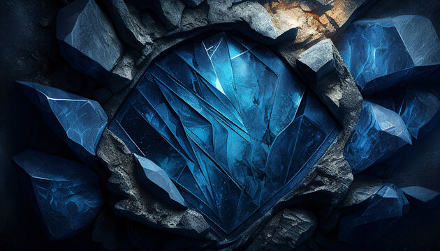 Wallpaper, a background of blue precious stones, like sapphire.