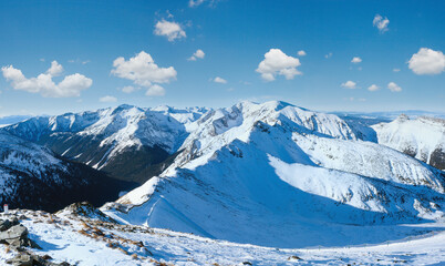 Fototapeta na wymiar Kasprowy Wierch in the Western Tatras. Winter view.
