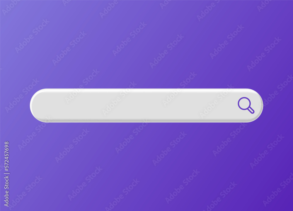 Aufkleber search bar design element. navigation and search concept. 3d vector icon. cartoon minimal style. vec