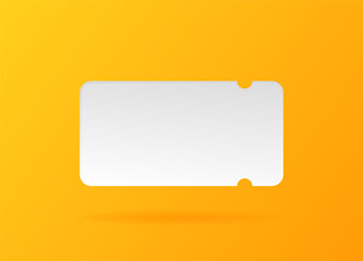 3d render coupons isolated on yellow background. Purchase concept with promotional offer and bonus, voucher. Discount on the blank 3D ticket by coupon. Vector illustration. 