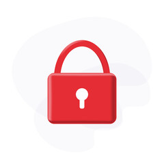 Lock Icon. Padlock Symbol. 3d Vector Illustration. 