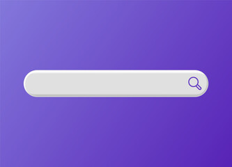 Search bar design element. Navigation and search concept. 3d vector icon. Cartoon minimal style. Vector illustration.