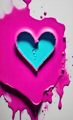 Colorful heart with paint splatters