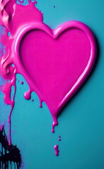 Colorful heart with paint splatters