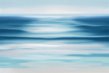 Artistic Ocean View with waves, Shades of Blue, Sky in the Backgound