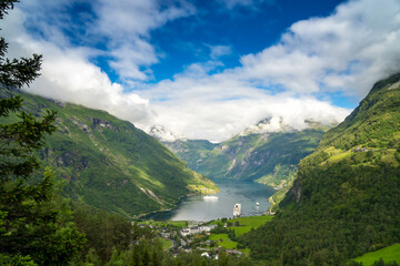 Fototapeta na wymiar The Geirangerfjord is a must see for every visitor to Norway