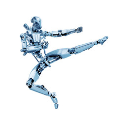 super robot in karate jump