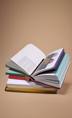 stack of books made using Generative AI Technology.