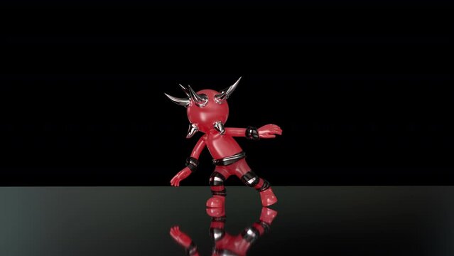 Bubble Punk Dancer Loop 3D Animation With Alpha Video