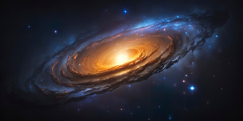 Awesome spiral galaxy many light years far from the Earth. AI-Generated