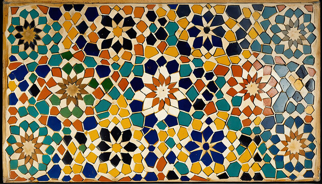 Zesty Moroccan Zellige Tiles. Generative AI