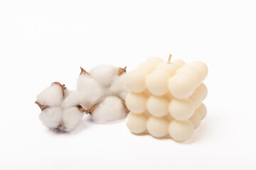 Bubble candle isolated on white background.