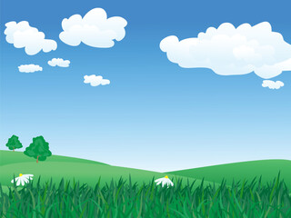 Obraz premium landscape with grass and sky