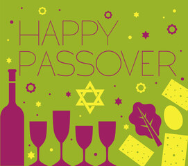 Obraz na płótnie Canvas Vector graphic with Happy Passover message