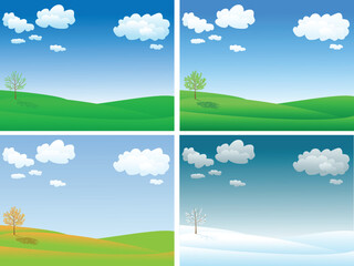 Fototapeta premium four seasons landscape 