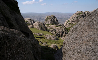 Fototapeta na wymiar View of the rock massif Los Gigantes in Cordoba, Argentina.