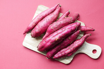 Close up of raw sweet potato in a bowl 