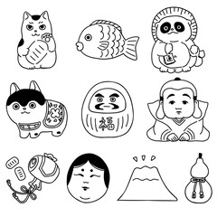 縁起物イラストセット