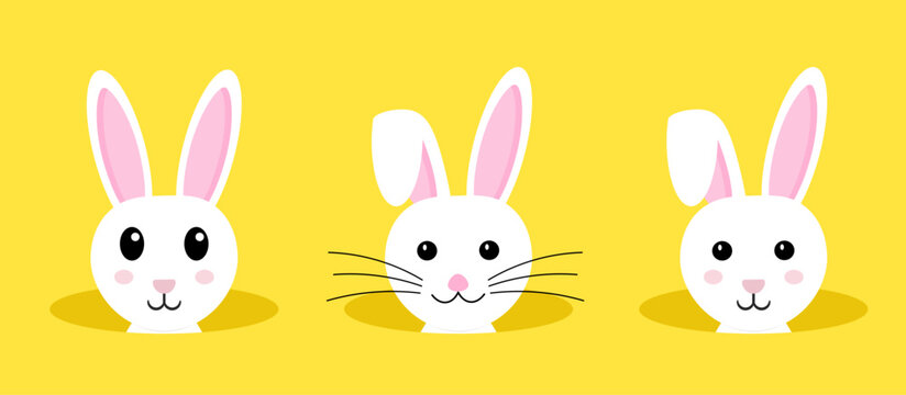 Easter Bunny.Happy Easter Banner.Vector Illustration