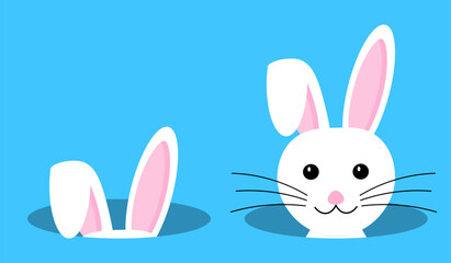 Easter Bunny.Happy Easter Banner.Vector Illustration