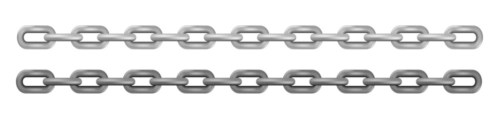 Obraz premium Realistic Metal Chain links isolated on white background.Vector