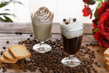 coffee with chocolate and cream