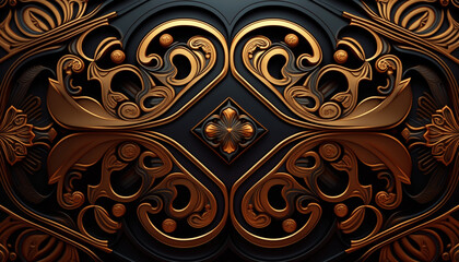 gold ornament on a black background