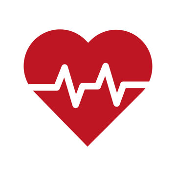 red heart health line. Health care. Vector illustration.