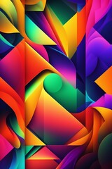 Colorful abstract background image, geometric pattern, technology in the future Generative Ai