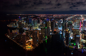 Miami from air at night