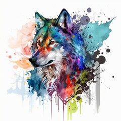 Wolf Colorful illustration