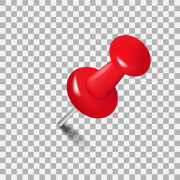 Realistic Red Pushpin.Pushpin for paper notice.Vector